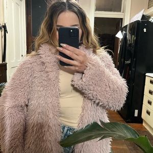 Pink Faux fur coat